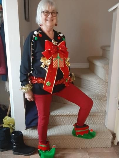 A sense of humor is a must!! This is my "Be the Gift" outfit.