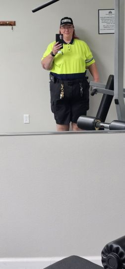 At the gym after work