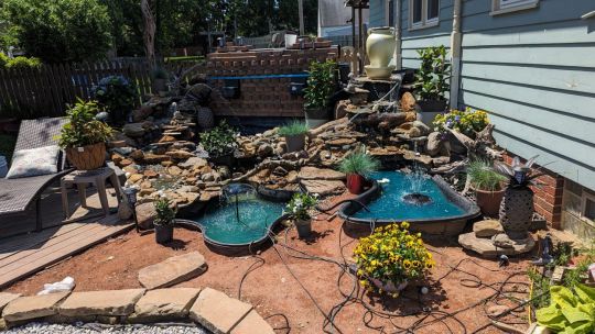 I have been building this waterfall and pond on the side of my house. With your help we might be able to get done before I have to bring out St. Nick and the egg nogg routine. 
I always have something creative going on in my life.I enjoy my party while