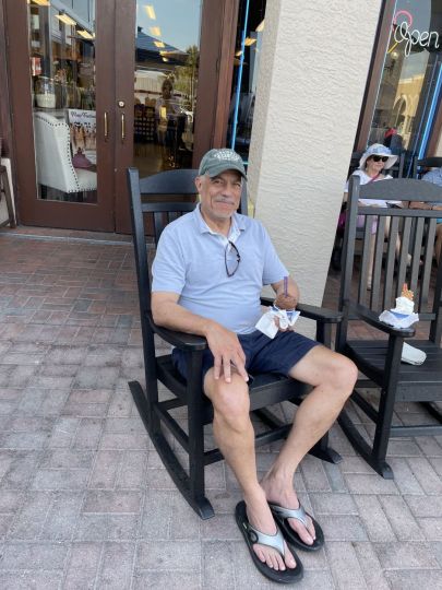 Having ice cream on Marco Island.