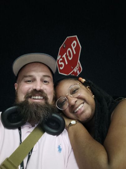 Me and some random chick on the street. She wanted to get a picture together