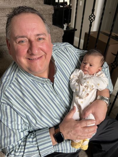 With my granddaughter.