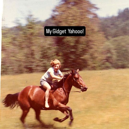 This was me and my horse Gidget I was 24 years old running her in a pasture on East Evans Creek in Wimer Oregon