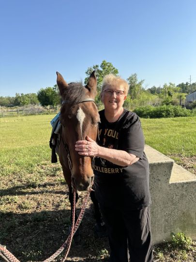Taken last year. First time back on a horse in over 40 years. I loved it 😊