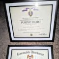 My purple heart for being a Army Ranger deployed 8 times overseas served 13 years and well I was blown up 3 times but I'm still alive.