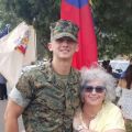 With my grandson,now a Captain in the Marines,he is my favorite Marine