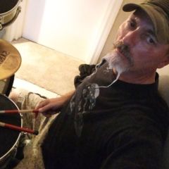 Playing on my drums...