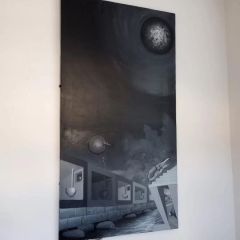 Endemic line acrylic painting I made