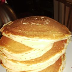 Awwww pancakes!  Ask me for a pic!